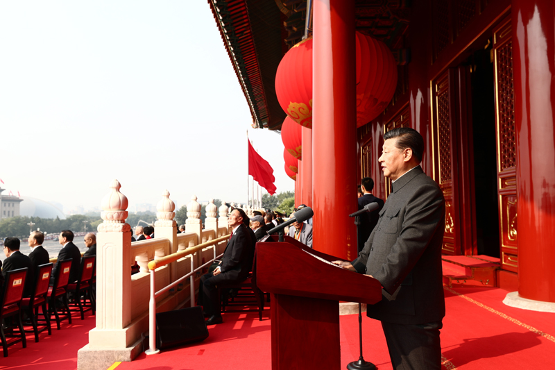 10月1日上午，慶祝中華人民共和國成立70周年大會(huì)在北京天安門廣場(chǎng)隆重舉行。中共中央總書記、國家主席、中央軍委主席習(xí)近平發(fā)表重要講話。